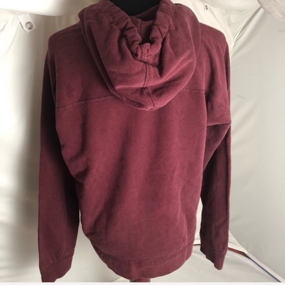 American Eagle burgundy logo hoodie pocket sweatshirt - Picture 3 of 7